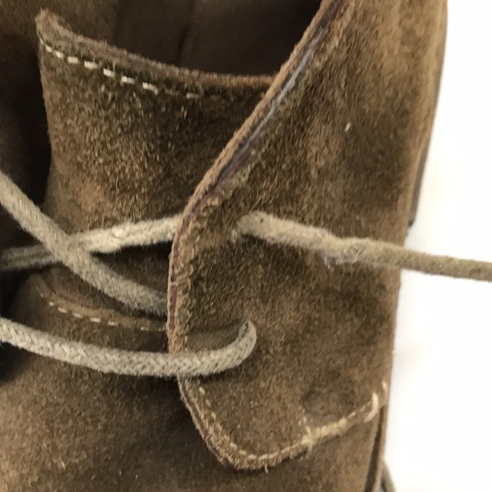 MERONA Men's Chukkas Olive Greenish/Brown Suede Leather Lace-Up Ankle Boots—Sz 7